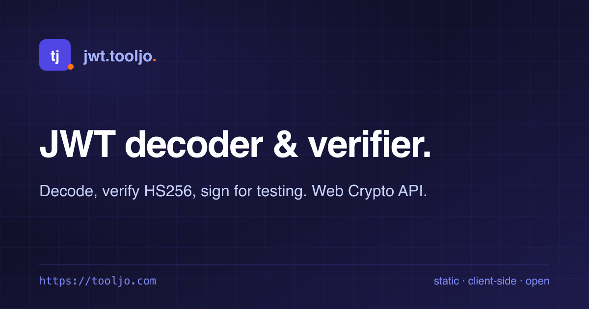 JWT Decoder & Verifier — paste, decode, verify HMAC